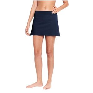 Lands' End Swim Skirt Mini Lined Black Beach Pool Vacation 16 Resortwear